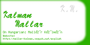 kalman mallar business card